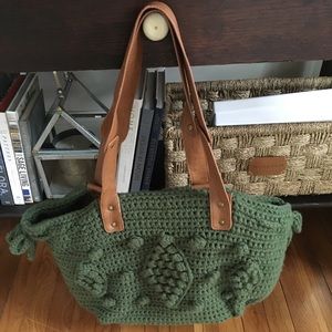 Anthropologie Madison 88 green sweater purse bag